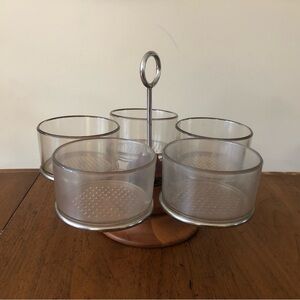 Luthje 9” danish supper club dish wood spin candy plastic